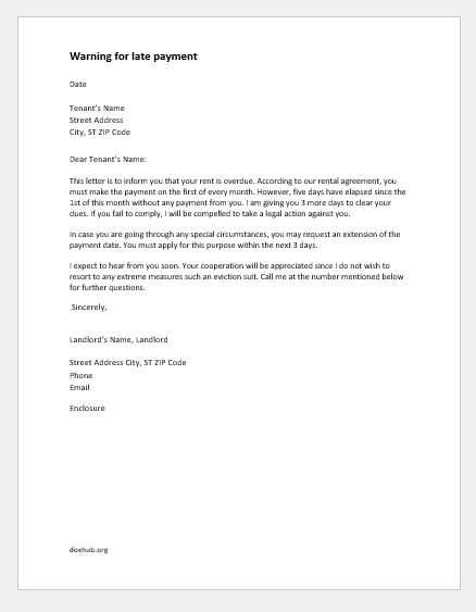 lease violation warning letter template