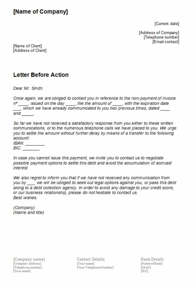 legal action letter template