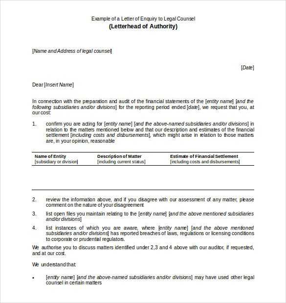 legal advice letter template