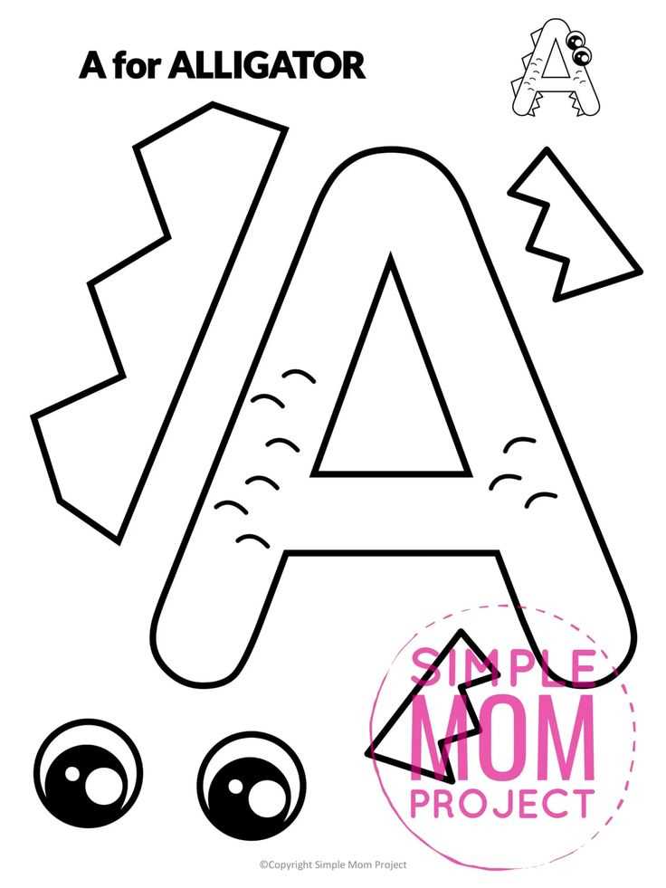 letter a alligator craft template