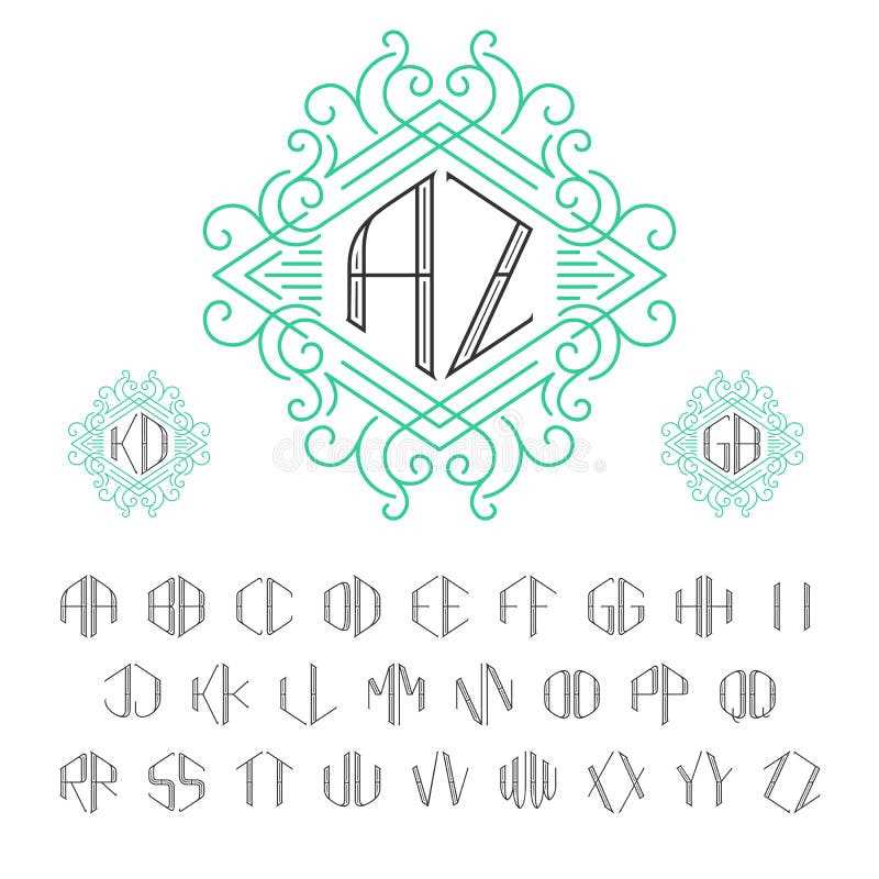 letter a monogram templates