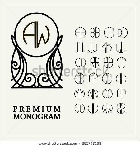 letter a monogram templates