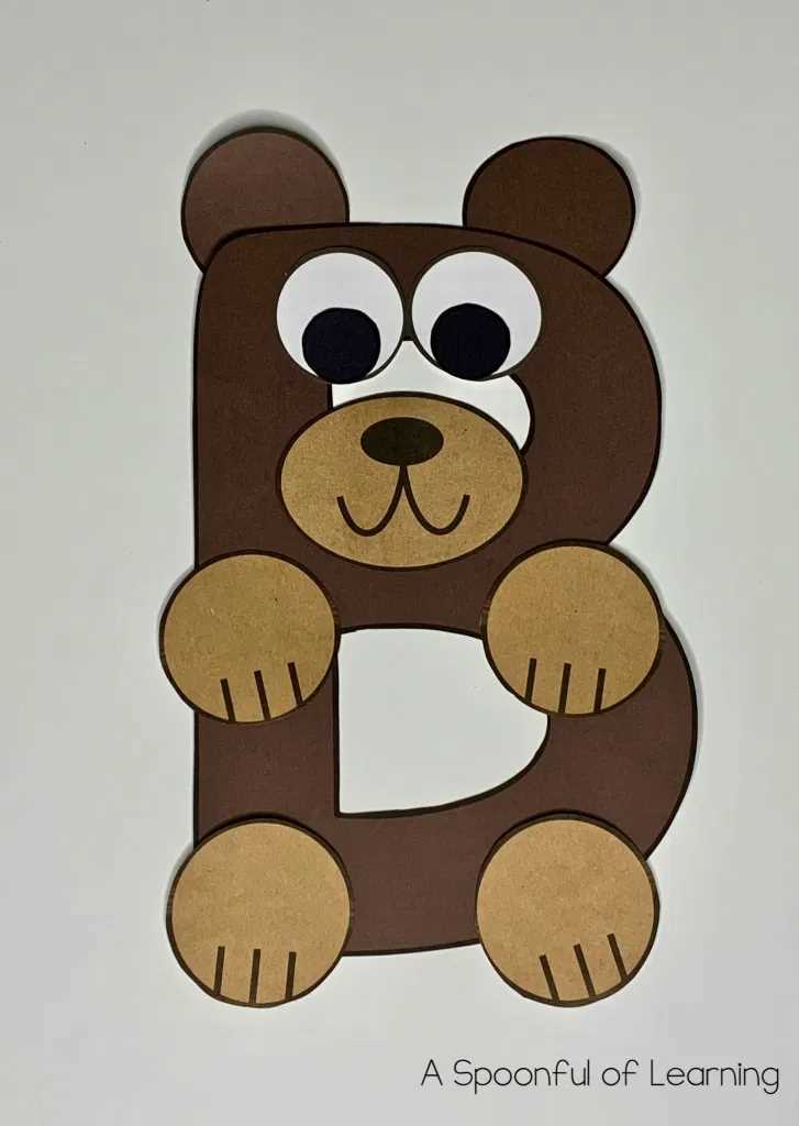 letter b bear craft template