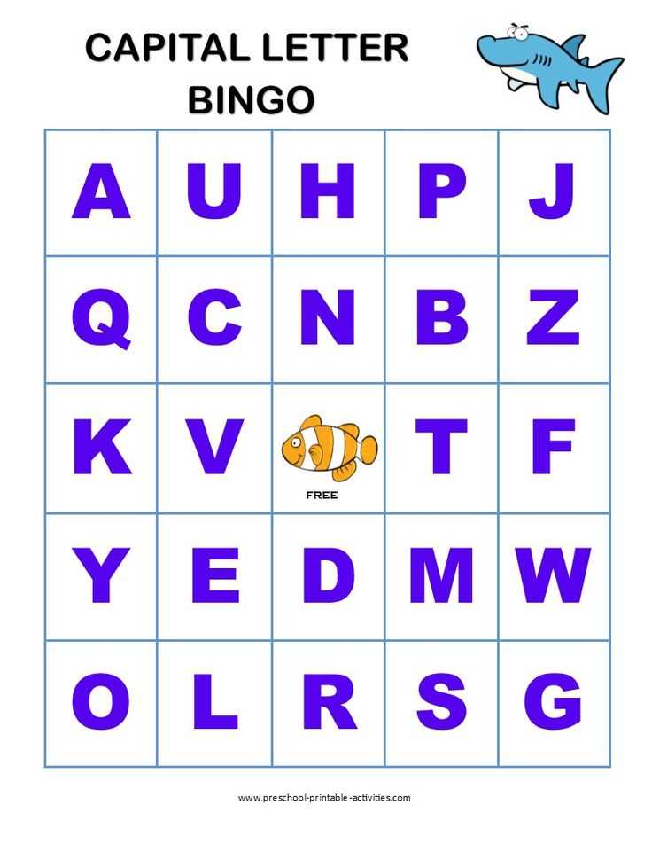 letter bingo template