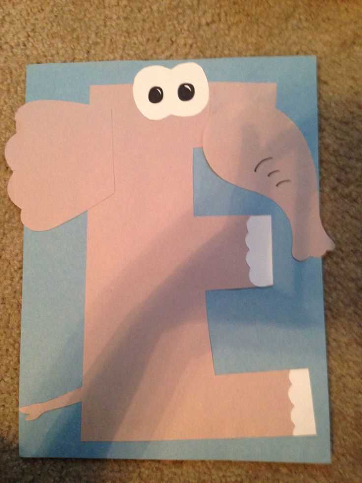 letter e elephant craft template