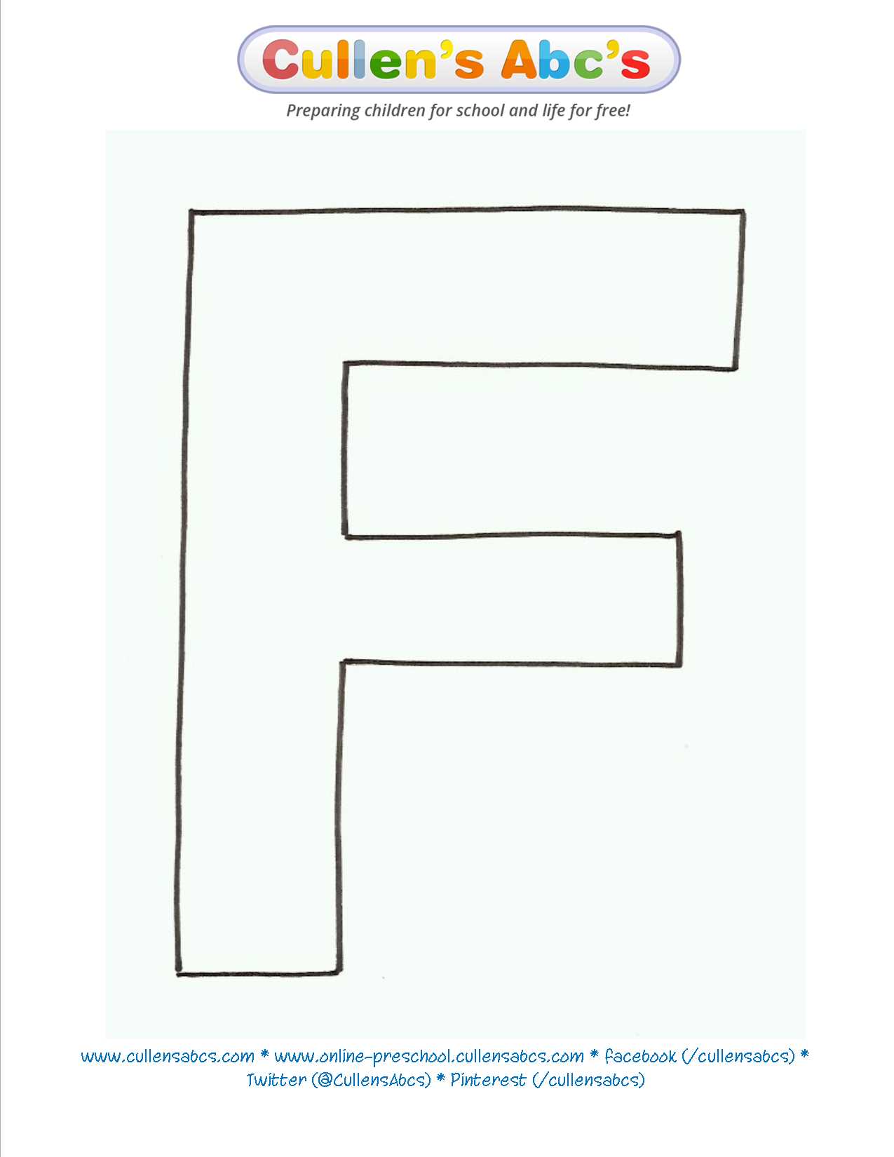 letter f template