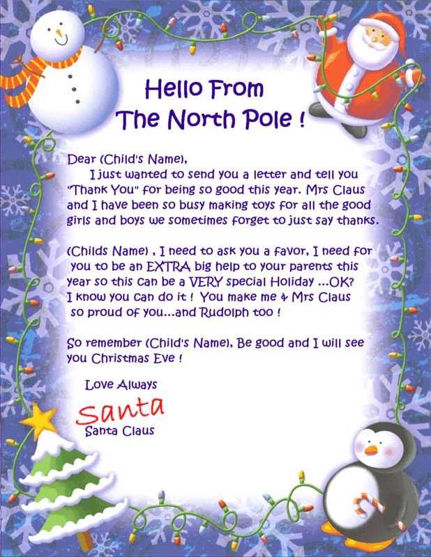 letter from santa claus template