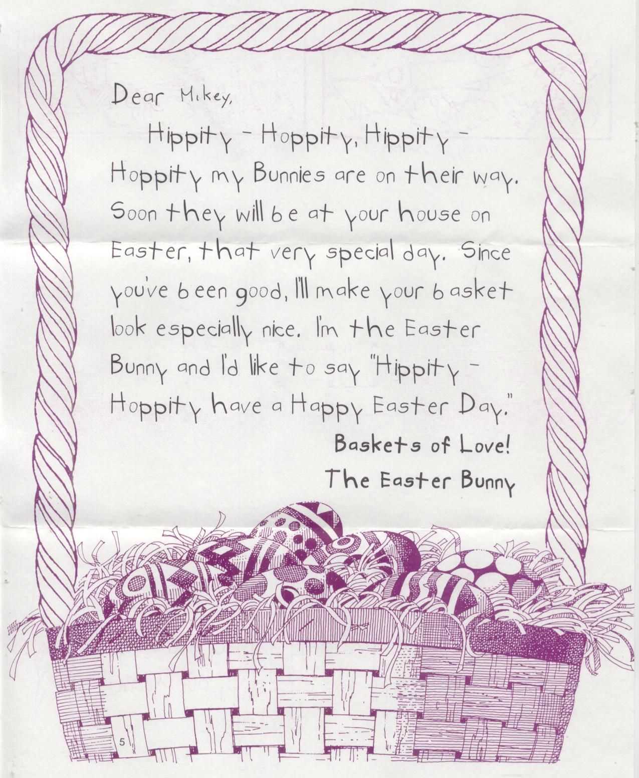 letter from the easter bunny free template