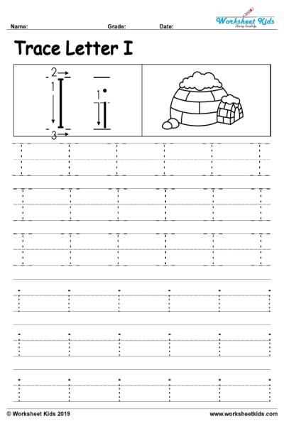 letter i template for tracing