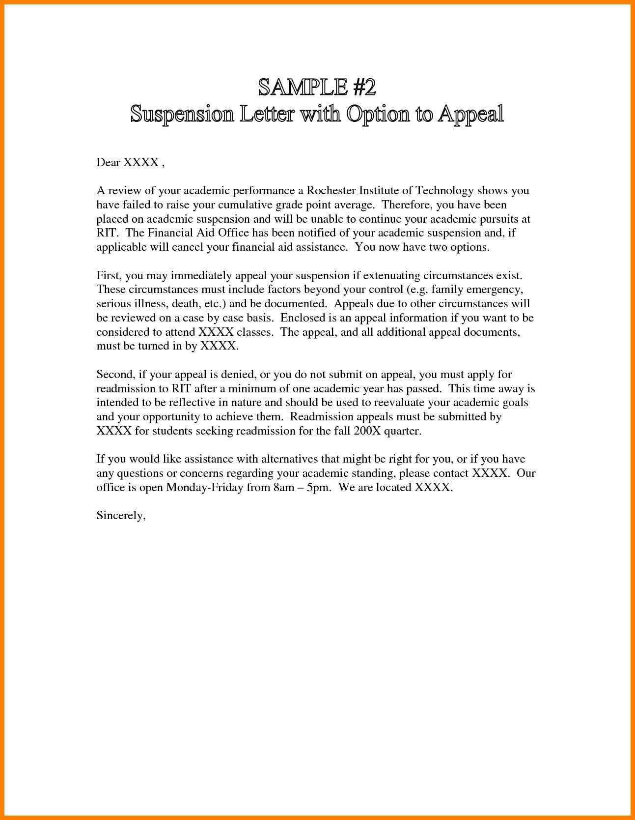 letter of appeal template