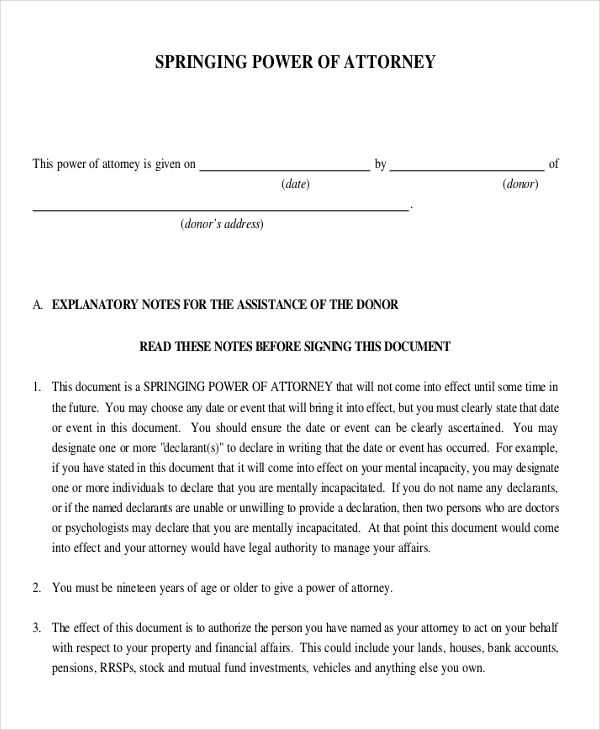 letter of attorney template