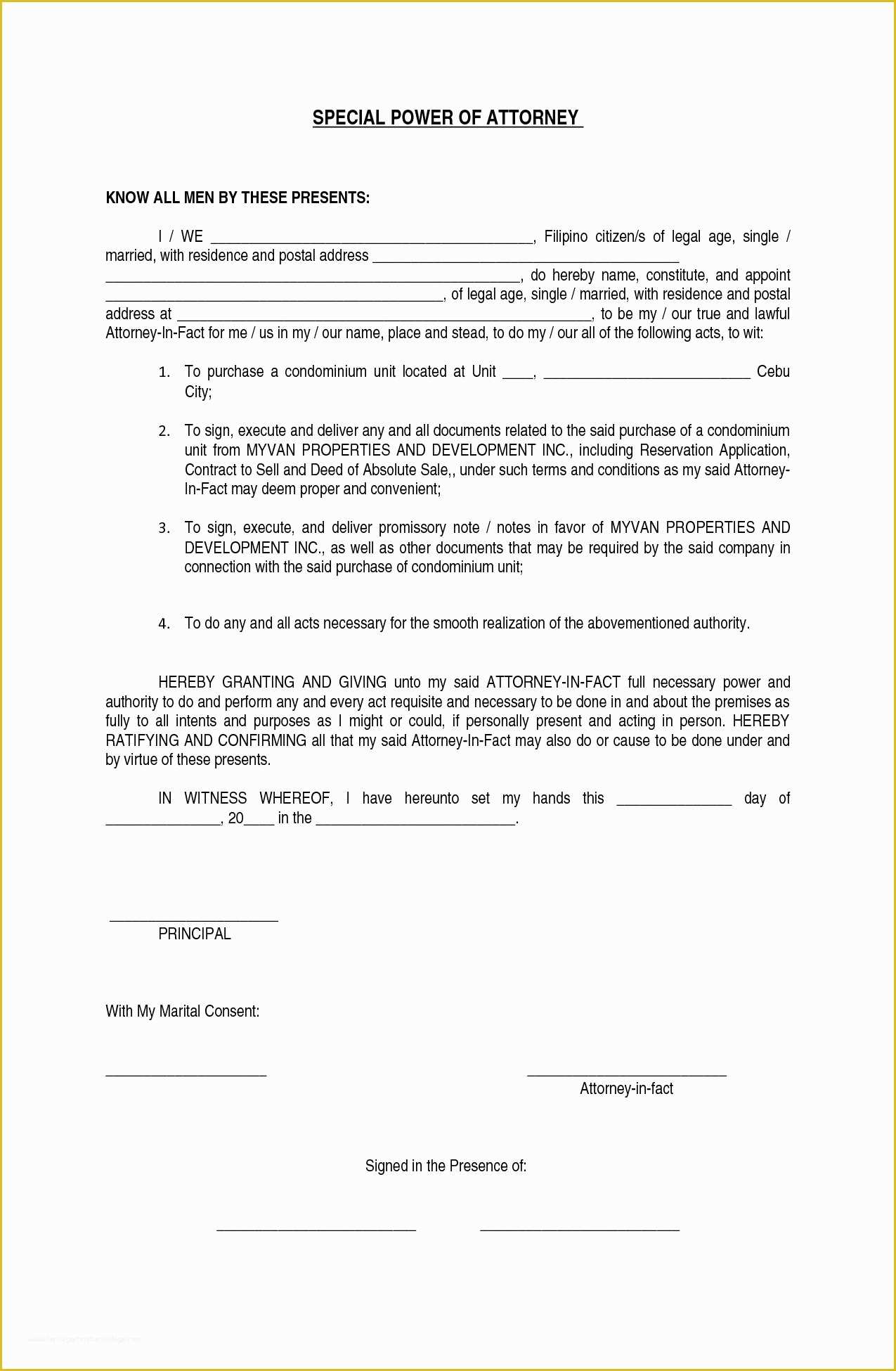 letter of attorney template