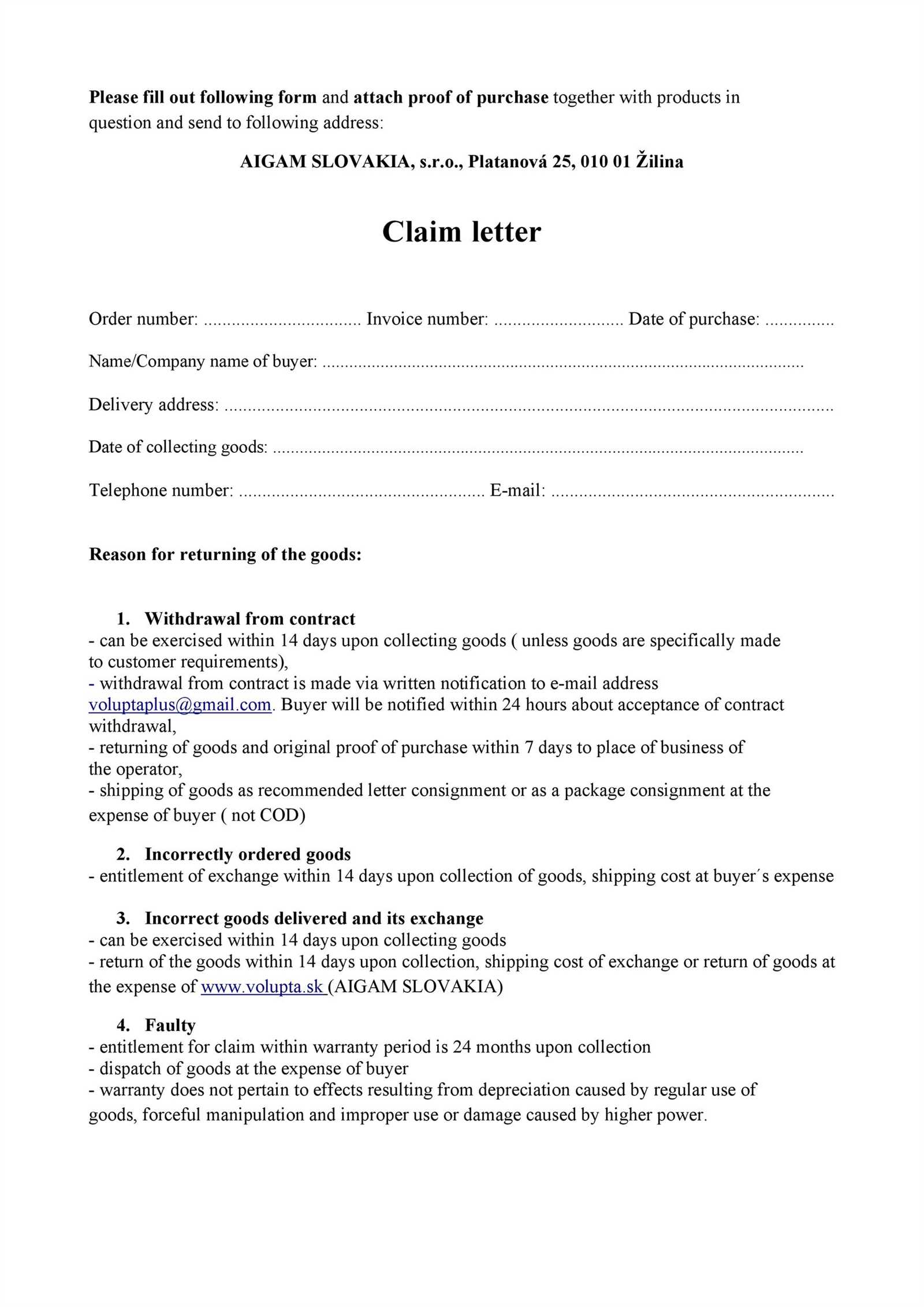 letter of claim personal injury template