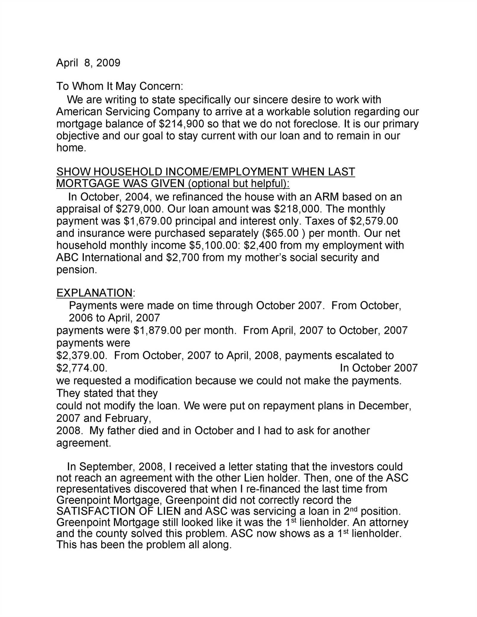 letter of credit explanation template