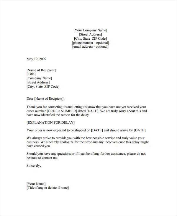 letter of explanation address variations template