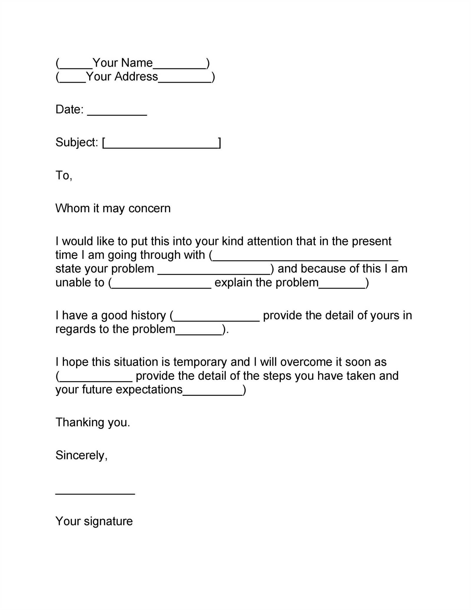 letter of explanation for address variation template