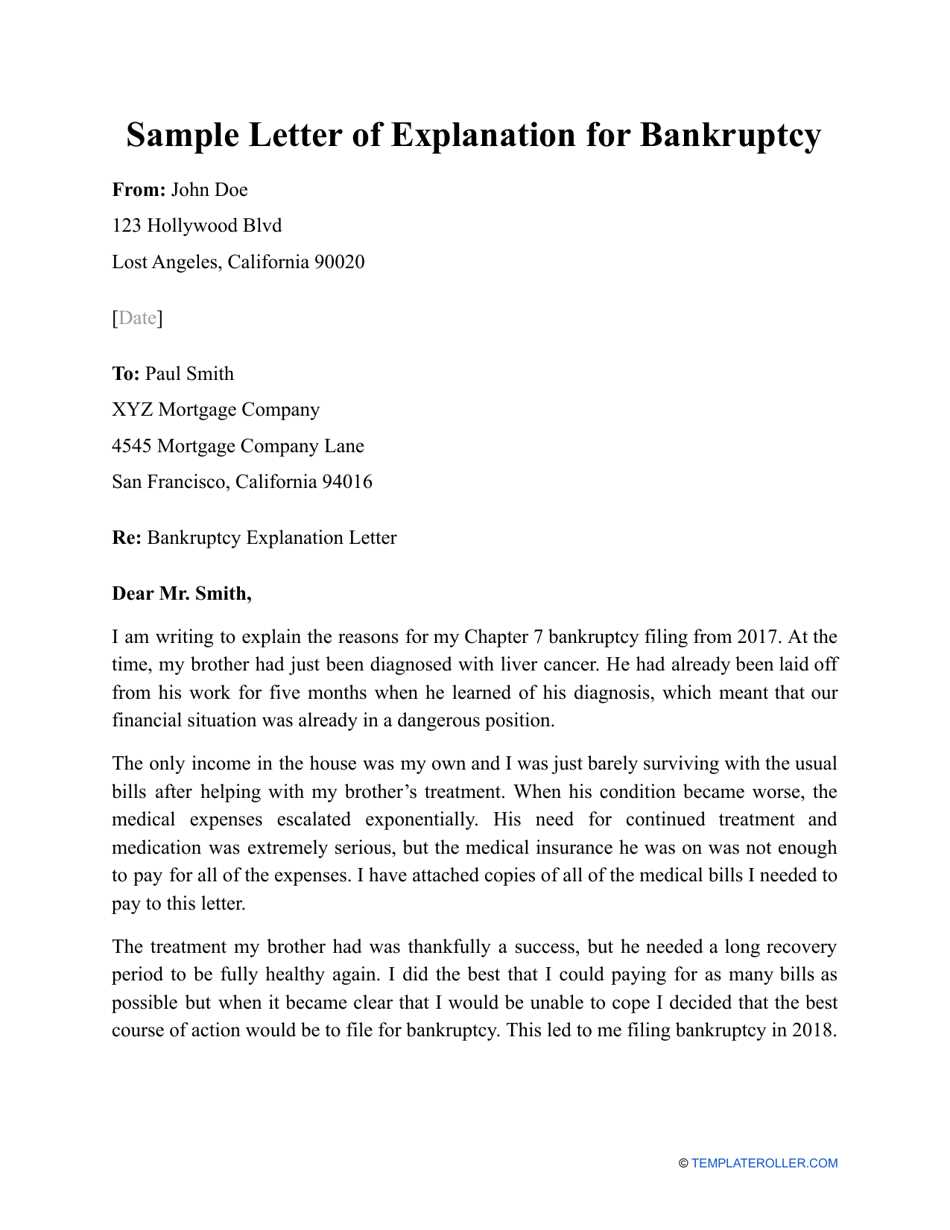 letter of explanation for mortgage lender template