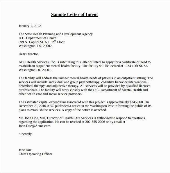 letter of intent medical school template