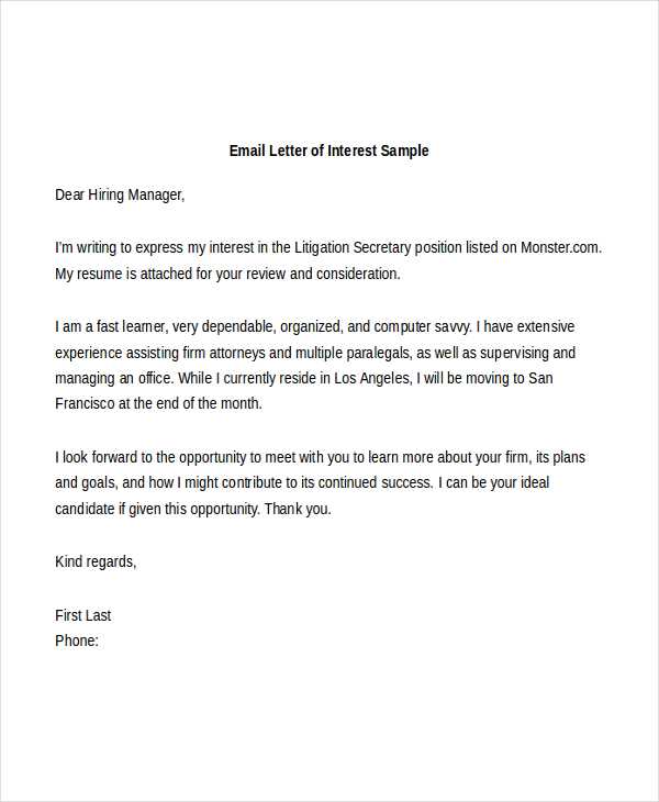 letter of interest for job template