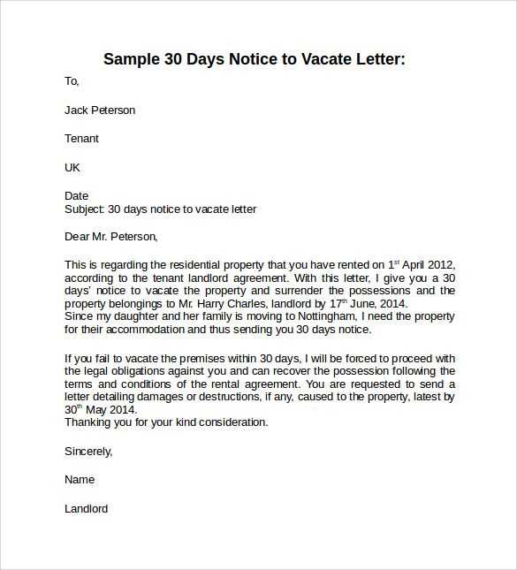 letter of moving out notice template