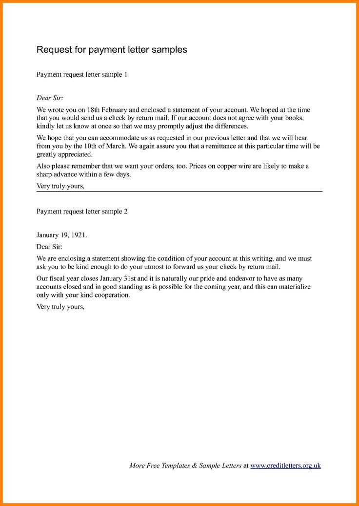 letter of payment agreement template