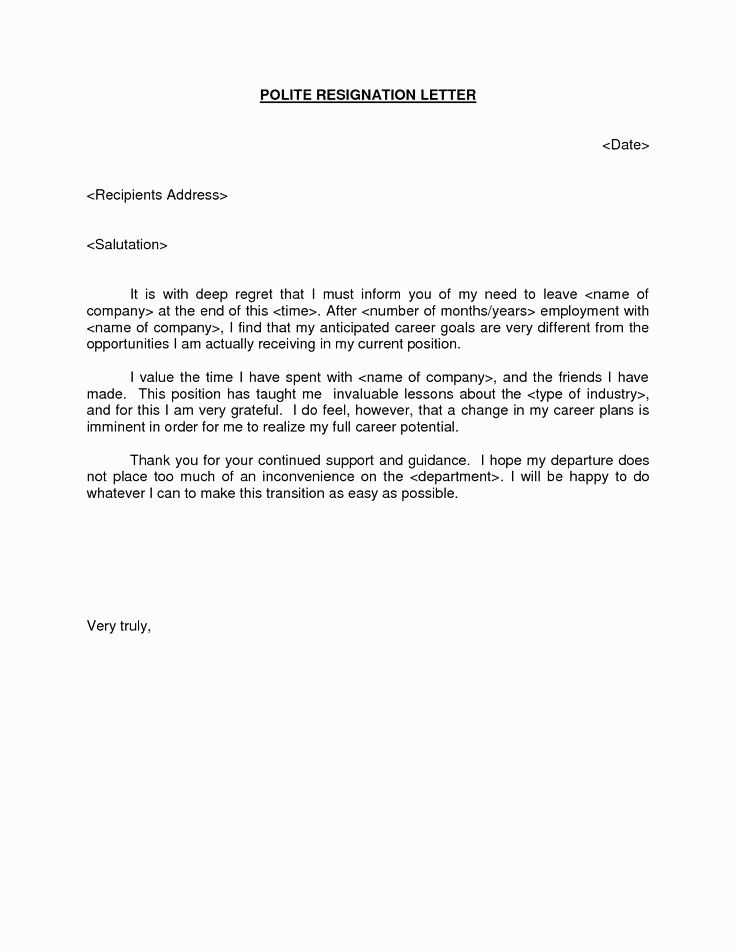 letter of resignation for retirement template