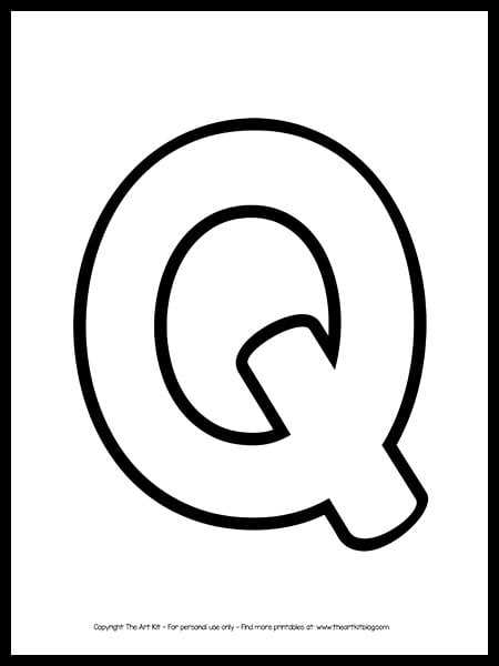 letter q template printable