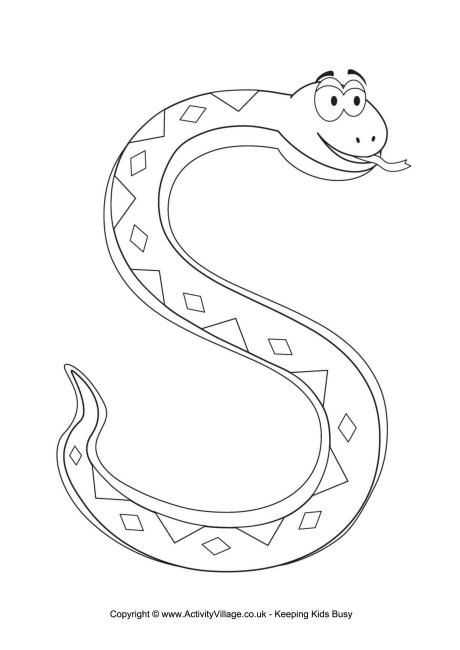 letter s snake craft template