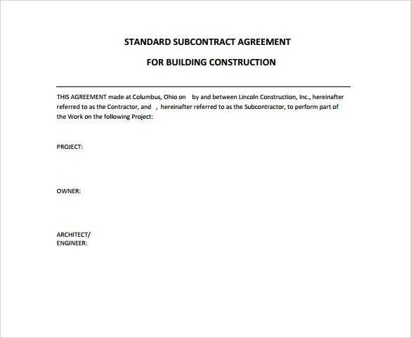 letter subcontract template