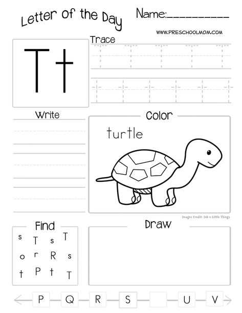 letter template for kindergarten