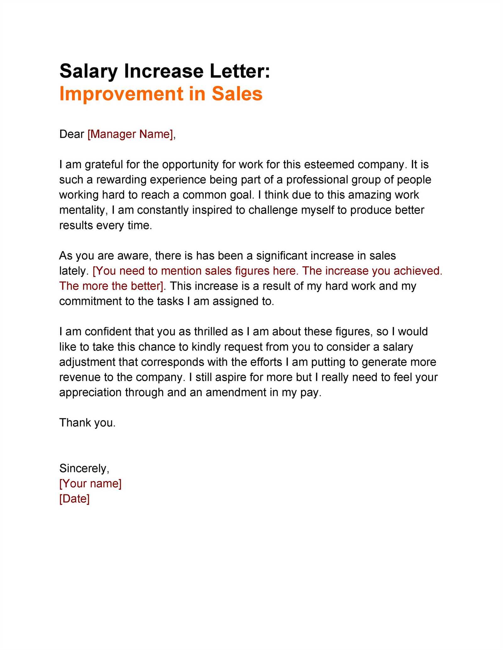 letter template to ask for a pay raise