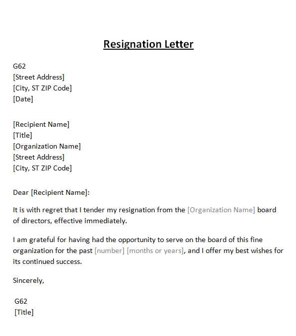 letter to board of directors template