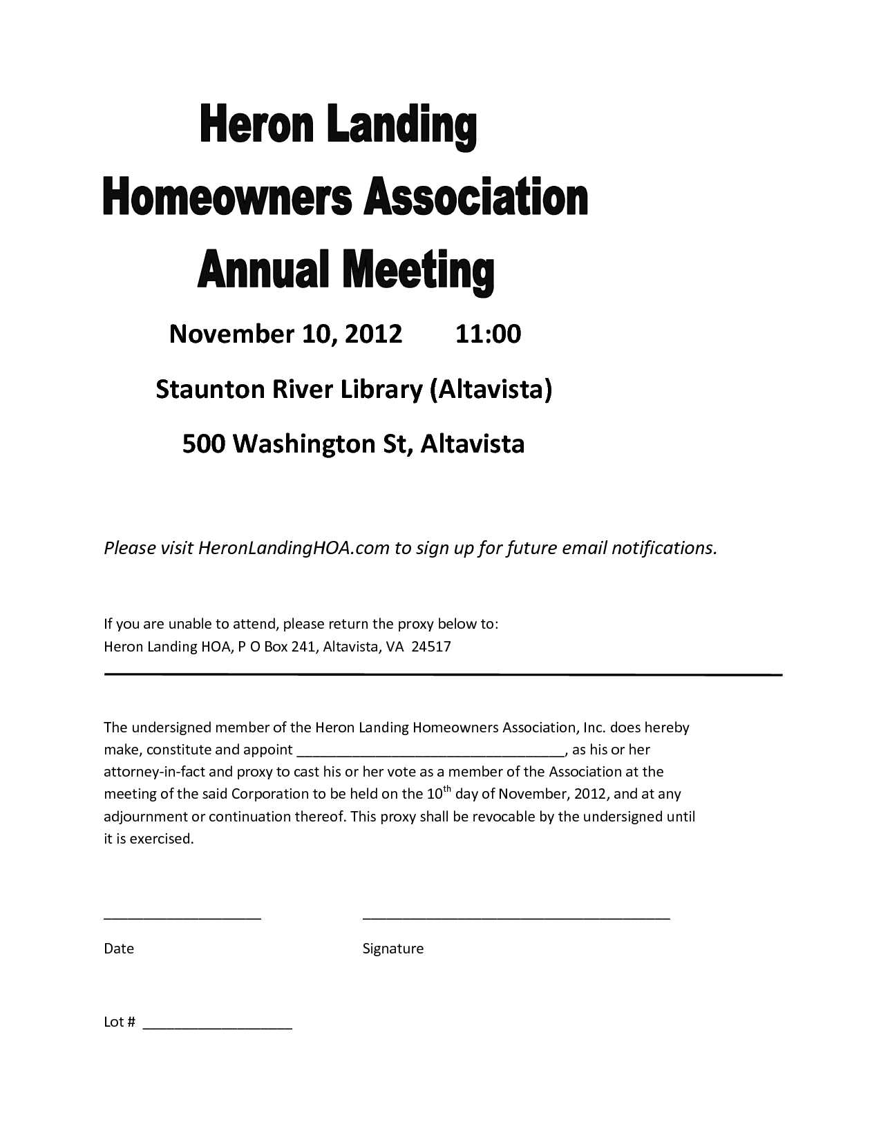 letter to hoa template