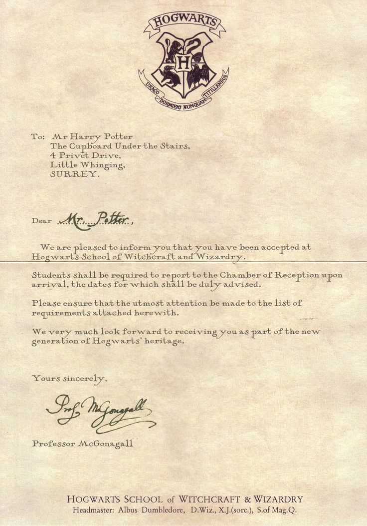 letter to hogwarts template