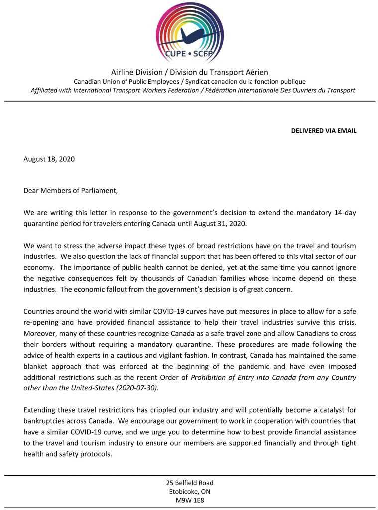 letter to parliament template