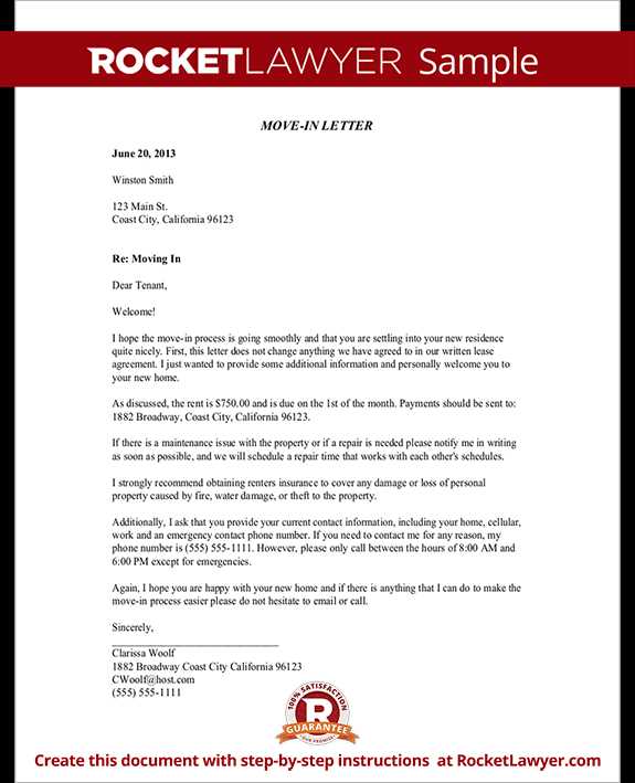 letter to tenant to move out template