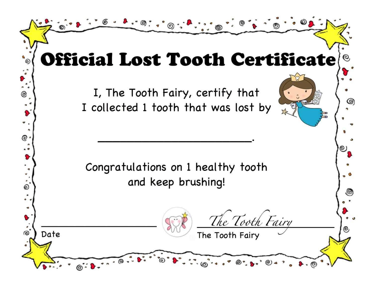 letter to the tooth fairy template