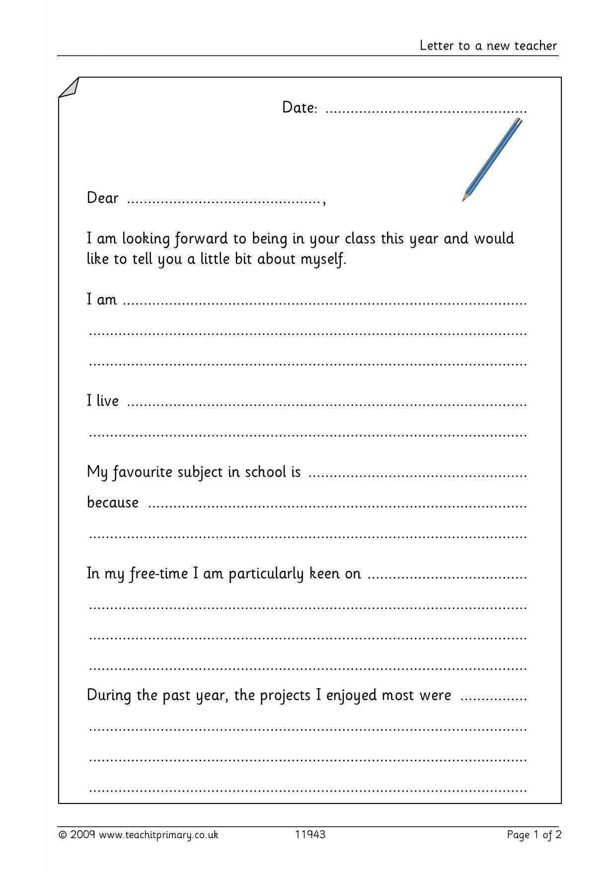 letter writing template free