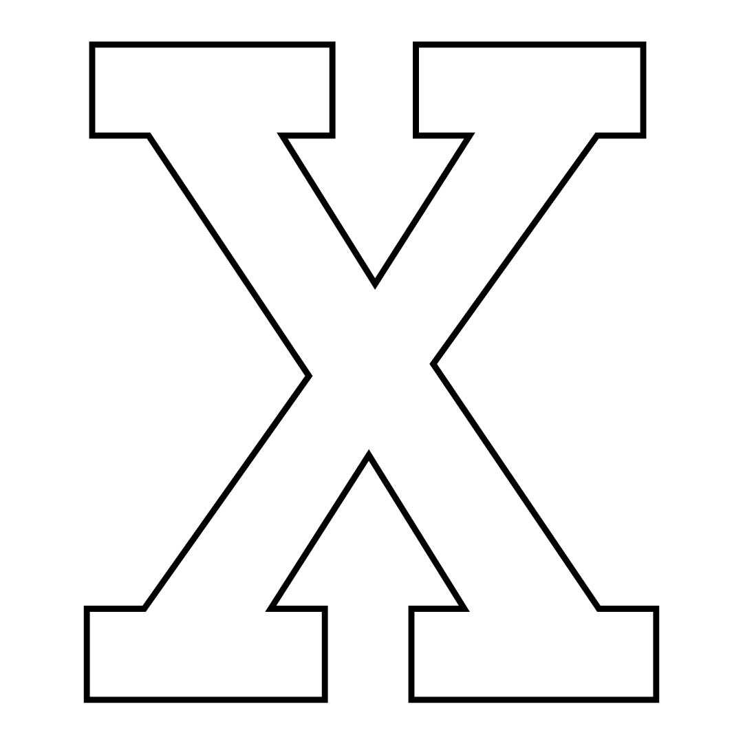 letter x template printable