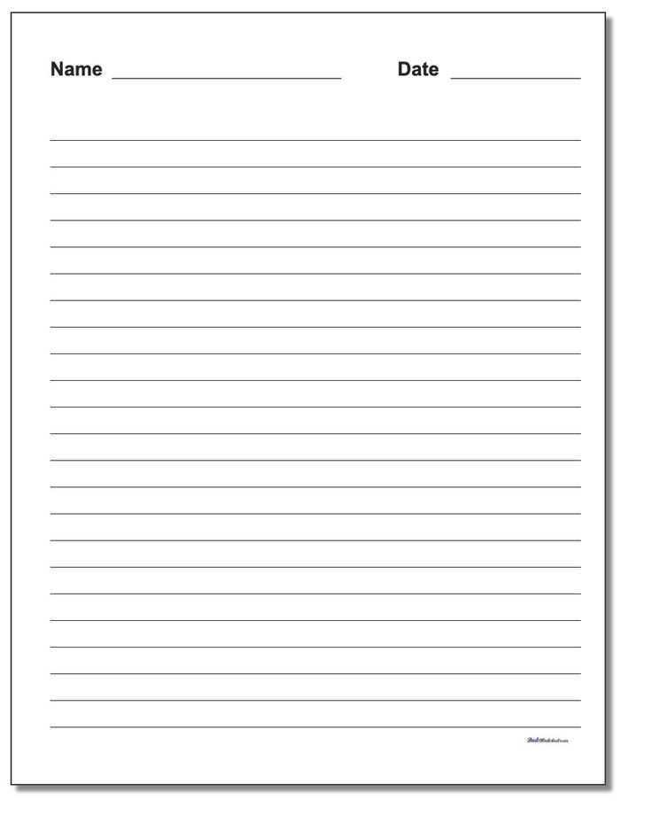 lined paper template for letter writing