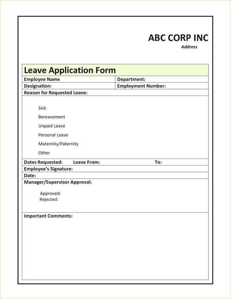 unpaid leave letter template