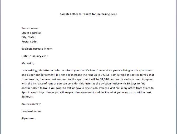 living rent free letter template