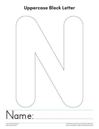 letter n printable template