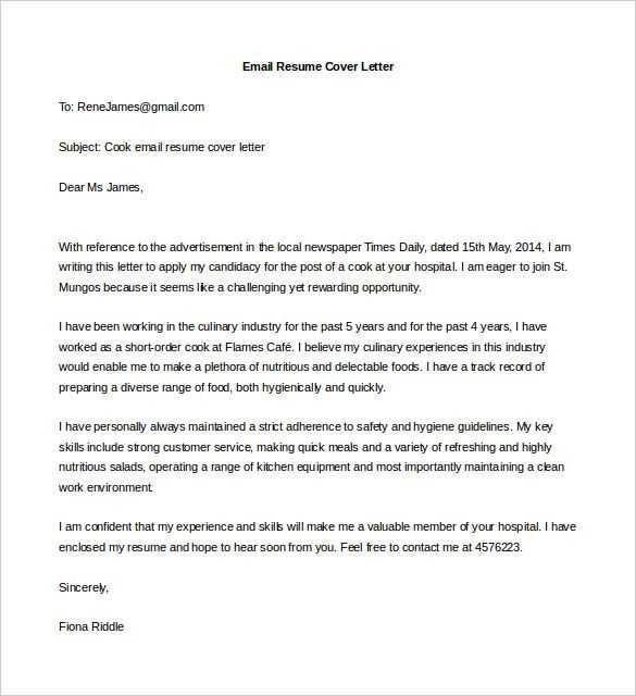 resume cover letter free template