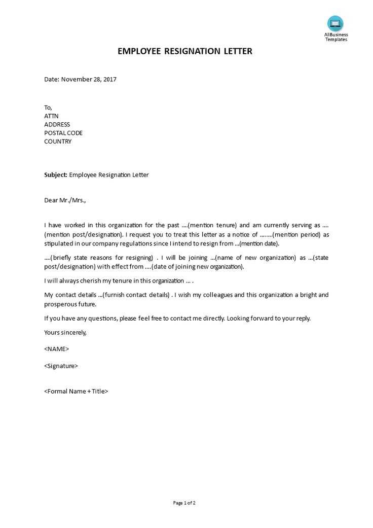 appreciative resignation letter template