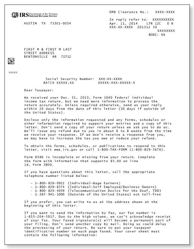 irs letter response template