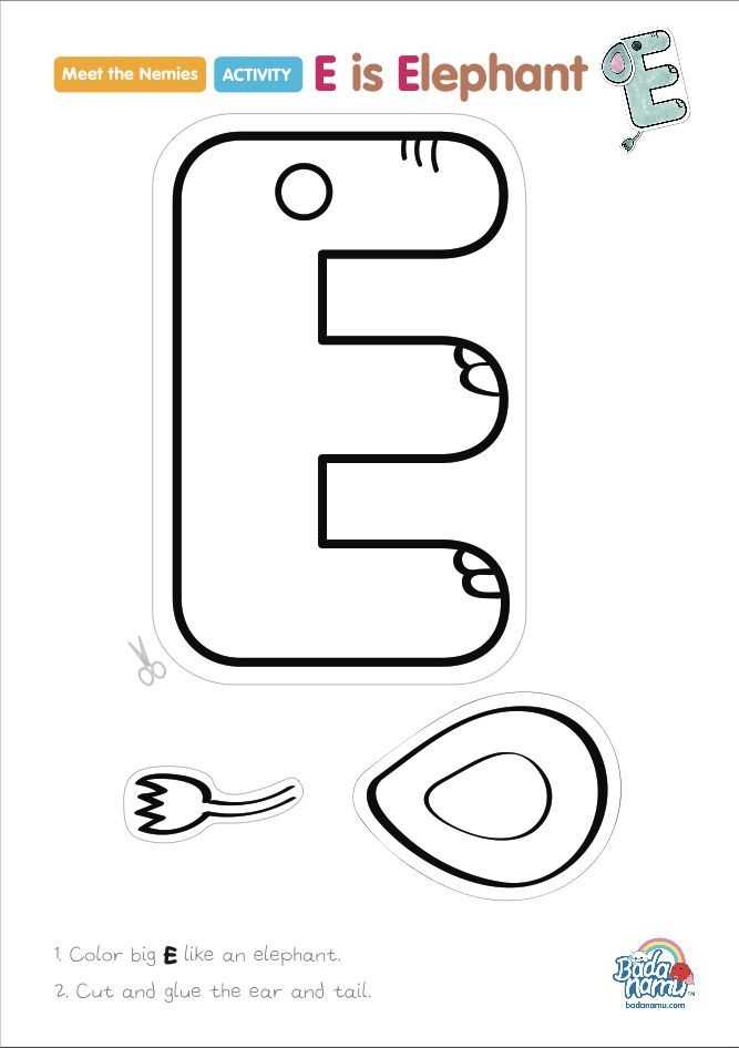 letter e egg craft template