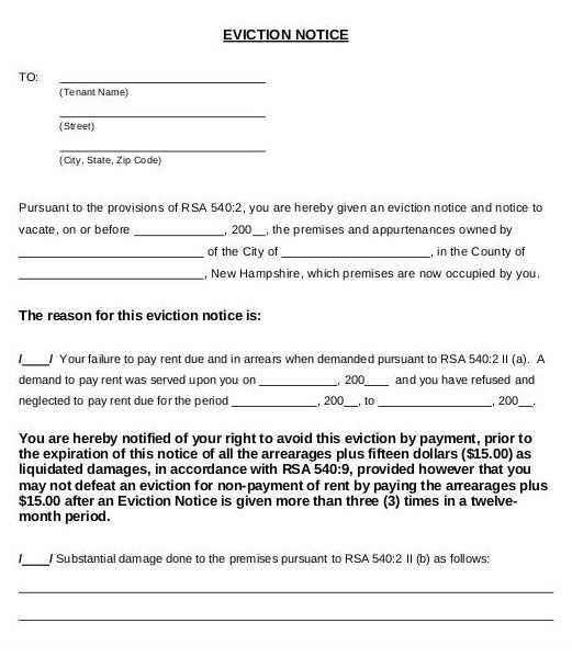 free eviction letter template