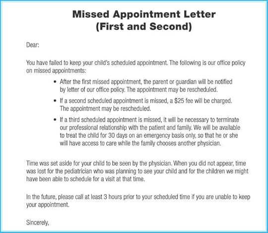 failure to attend appointment letter template