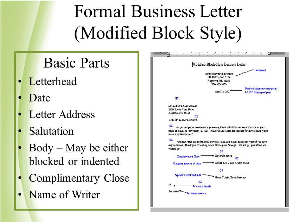 block style business letter template